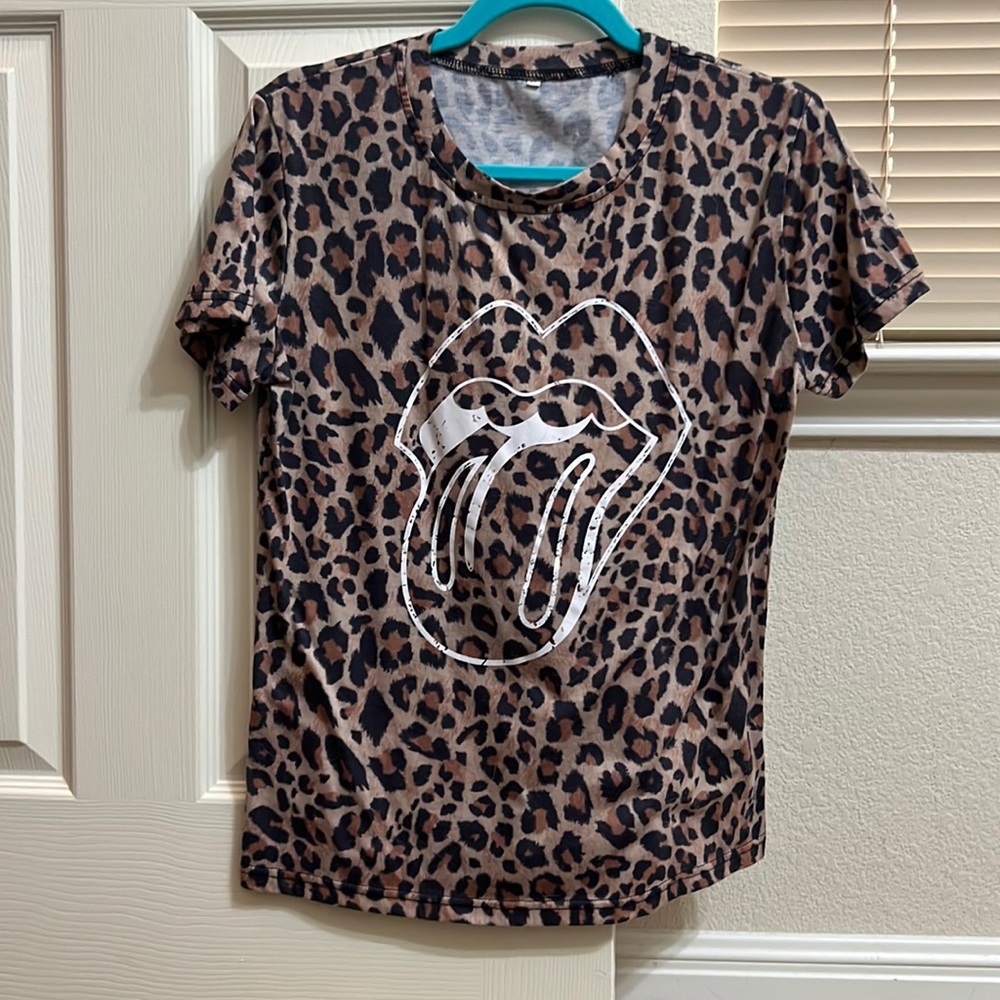 Leopard print Rolling Stones Tee